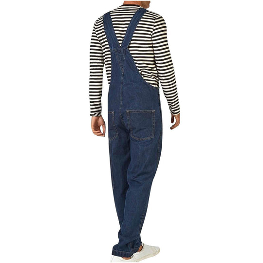 Herren Denim-Latzhose mit verstellbaren Trägern und praktischen Taschen R&B