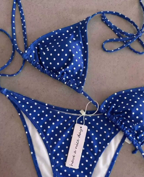 Damen Triangel-Bikini mit punktemuster R&B