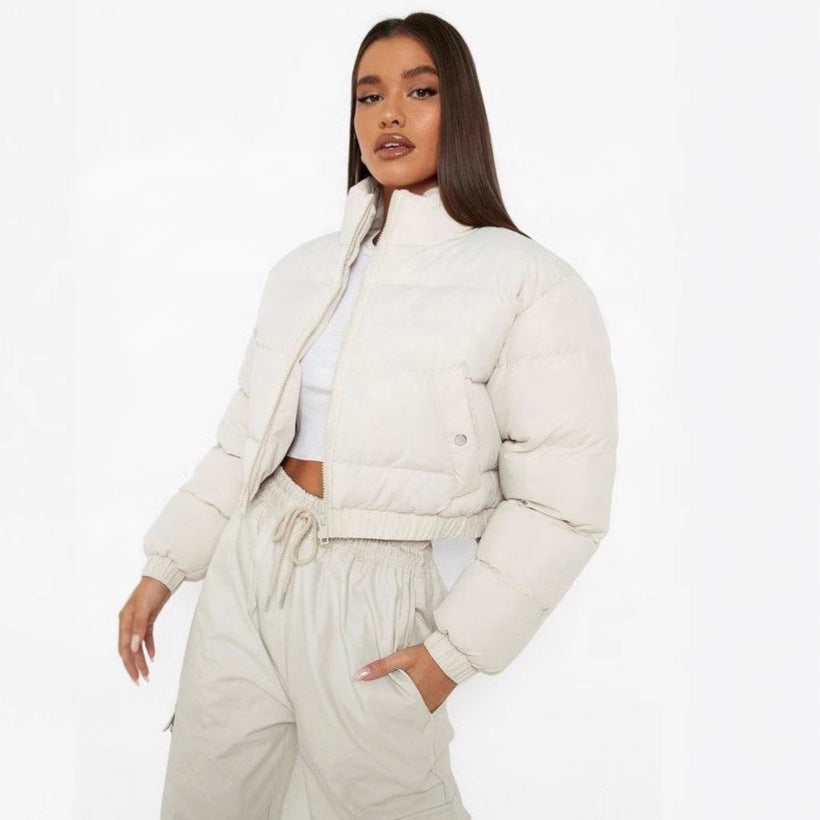 Damen gesteppte Winterjacke mit Kapuze R&B
