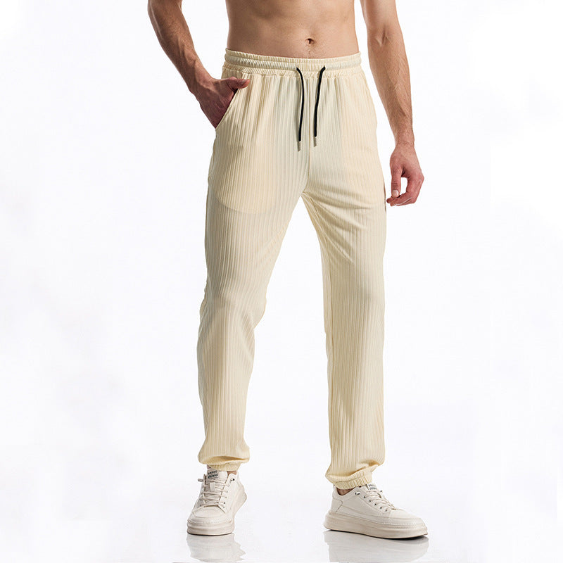 Herren bequeme Activewear-Hose mit elastischem Bund und gestreiftem Design R&B