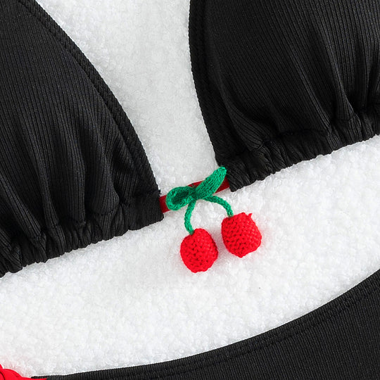 Damen Triangel-Bikini mit verspielten Krawatten und fruchtigem Detail R&B