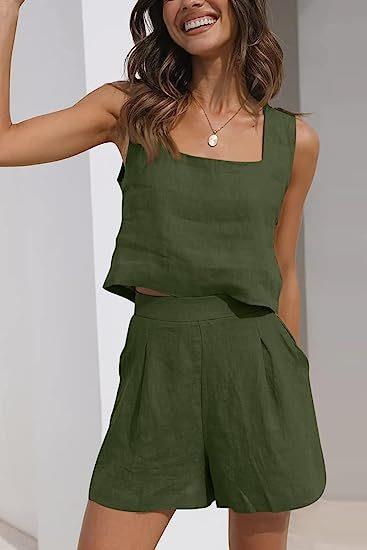 Damen Leichte Sommerbluse und Shorts Set R&B