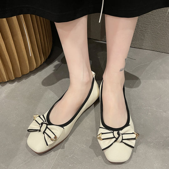 Damen Ballerinas mit dekorativem Schleifen-Detail und goldenen Akzenten R&B
