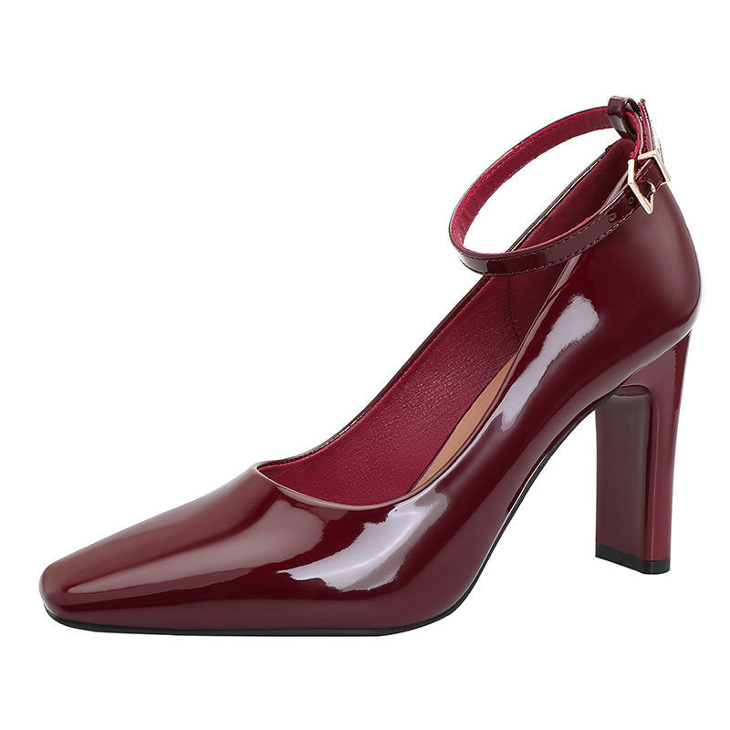 Damen Hochwertige Slingback-Pumps mit elegantem Blockabsatz und modischem Riemen
