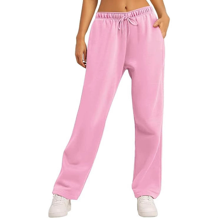 Damen bequeme Sporthose mit elastischem Bund und praktischen Taschen R&B