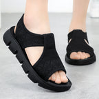 Damen Bequeme Sandalen mit elastischen Riemen und rutschfester Sohle R&B
