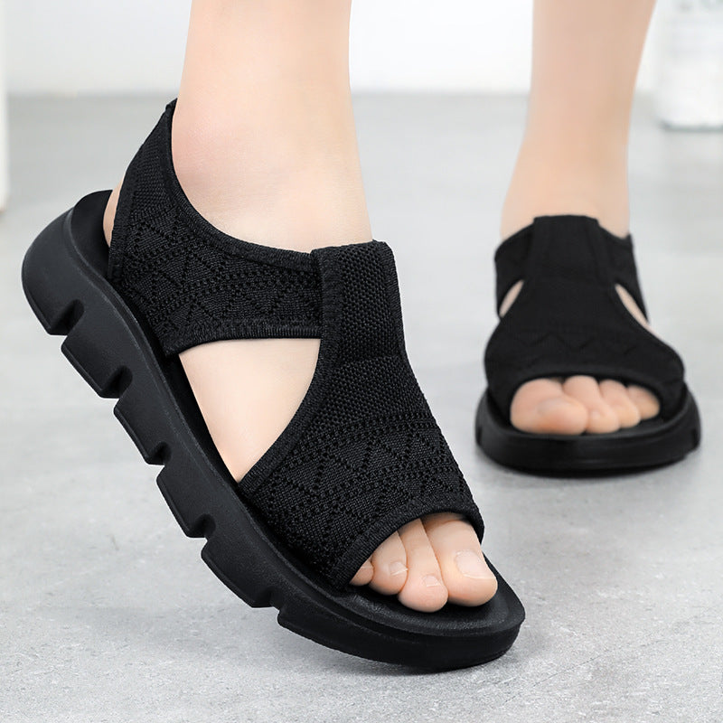 Damen Bequeme Sandalen mit elastischen Riemen und rutschfester Sohle R&B