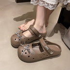 Damen Praktische Clogs mit funkelnder Dekoration und verstellbarem Riemen EB
