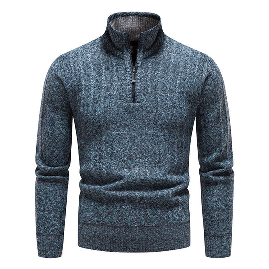 Herren modischer Strickpullover mit halbem Reißverschluss R&B