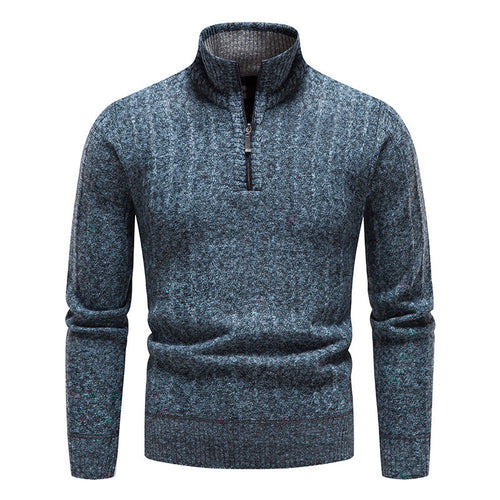 Herren modischer Strickpullover mit halbem Reißverschluss R&B