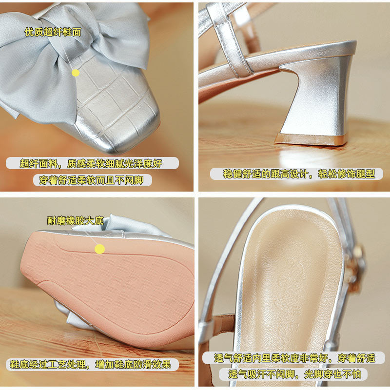 Damen Slingback-Pumps mit Schleife