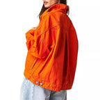 Damen lässige Jeansjacke im Oversized-Stil mit dekorativen Fransen R&B