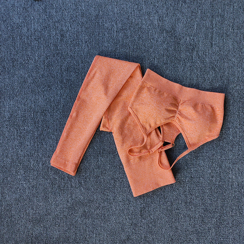 Damen Sportliches Crop Top- und Leggings-Set mit atmungsaktivem Material R&B