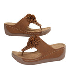 Damen Komfortable Sandalen mit Blumenapplikationen R&B