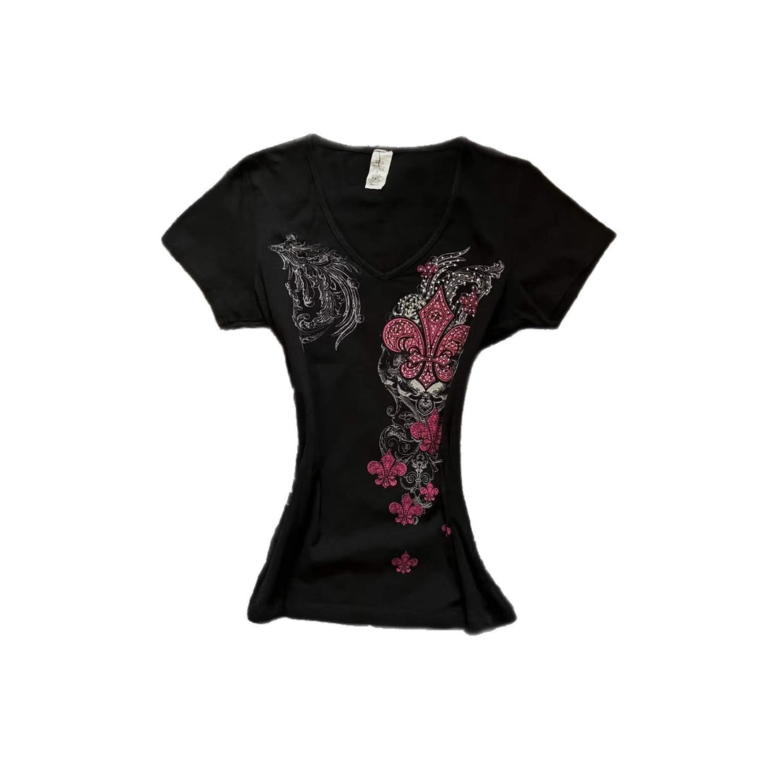 Damen T-Shirt mit einzigartigem floralem Design R&B