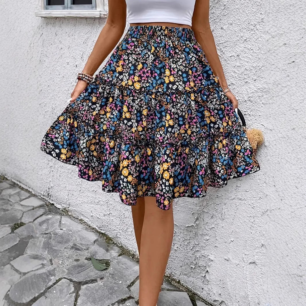 Damen Verspieltes Crop-Top und Maxirock Set R&B