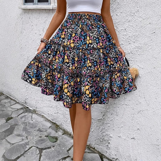 Damen Verspieltes Crop-Top und Maxirock Set R&B