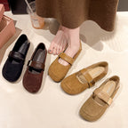 Damen Ballerina-Schuhe mit verstellbarem Riemen und weichem Innenfutter EB