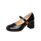Damen modische Mary Jane Pumps mit komfortablem Blockabsatz R&B