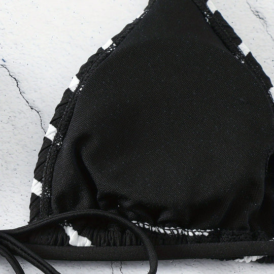 Damen Triangel-Bikini mit raffinierten Streifen R&B