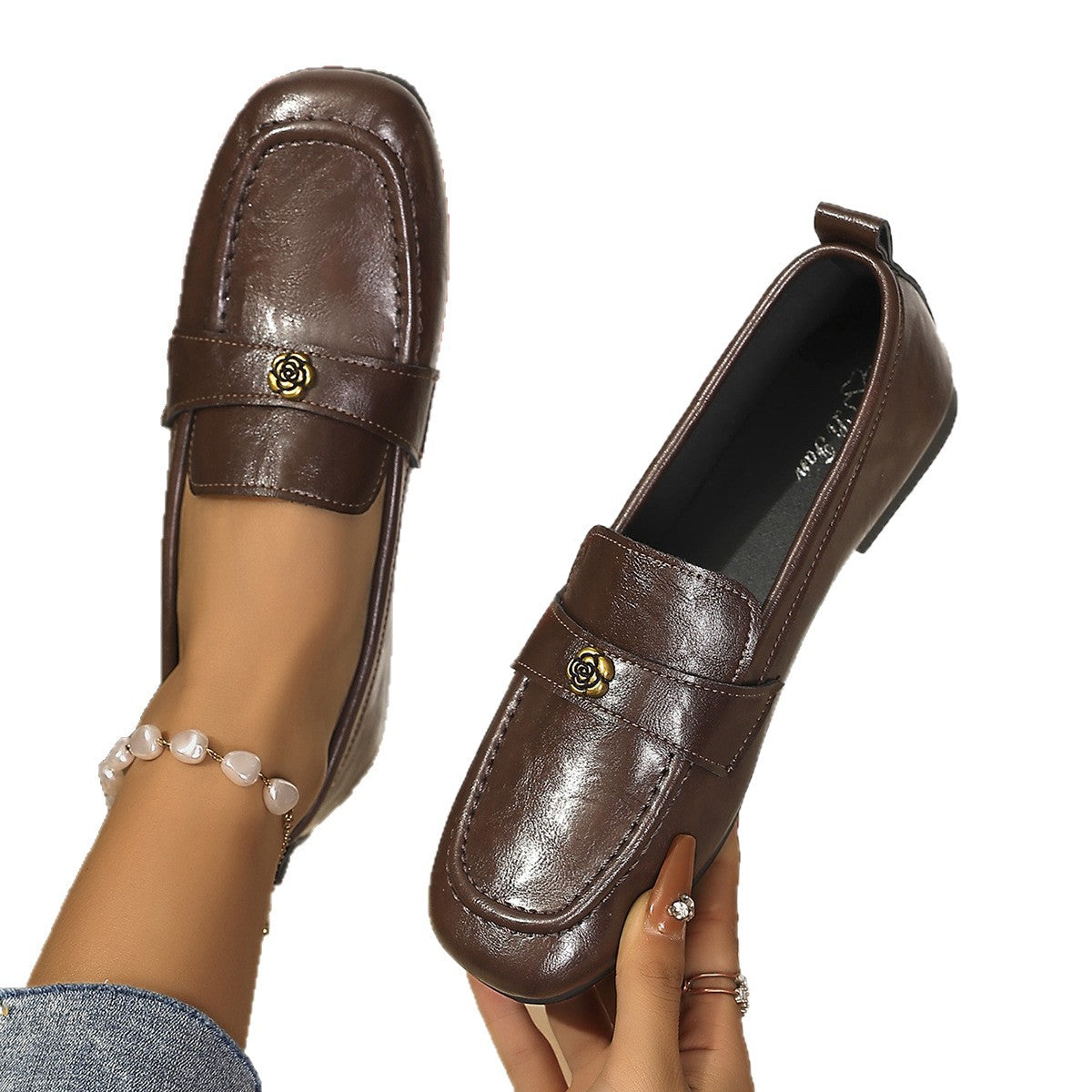 Damen Mokassins mit elegantem Goldakzent und weichem Fußbett R&B