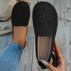 Damen Atmungsaktive Slip-On Ballerinas mit floralem Design R&B
