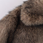 Damen modische Kunstpelzjacke mit asymmetrischem Schnitt R&B