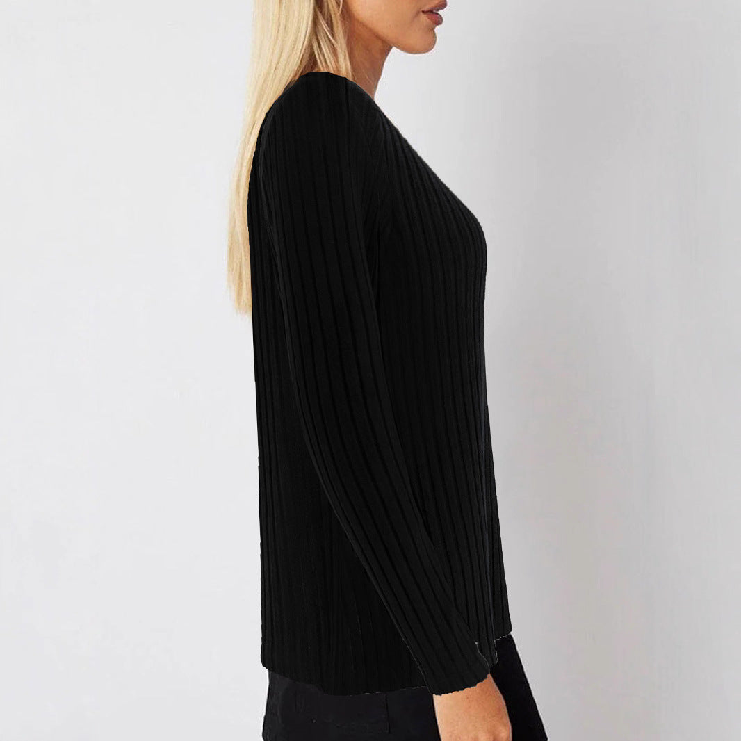 Damen Strickpullover mit seitlichen Knopfdetails und strukturiertem Rippdesign R&B
