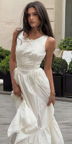 Damen Maxikleid mit raffinierten Rüschendetails und taillierter Silhouette R&B