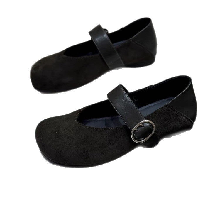 Damen Ballerinas mit modischem Leopardenmuster und anpassbarem Riemen R&B