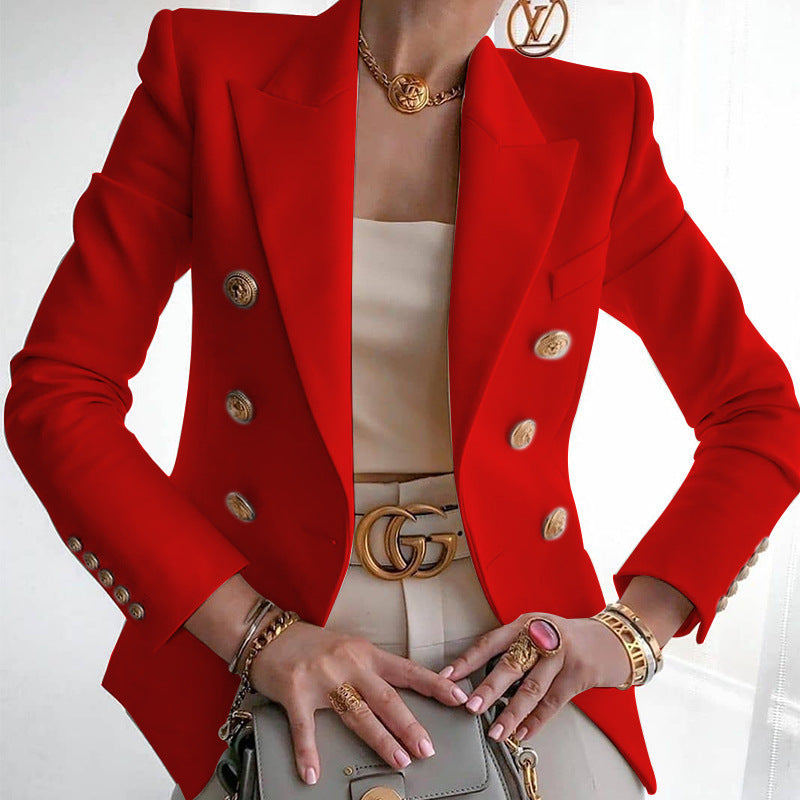Damen Elegante taillierte Blazerjacke mit goldenen Knöpfen R&B