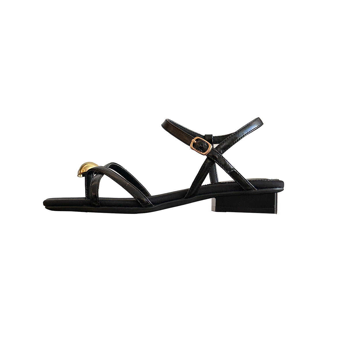 Damen Elegante Sandalen mit verstellbaren Riemen und glänzenden Akzenten R&B