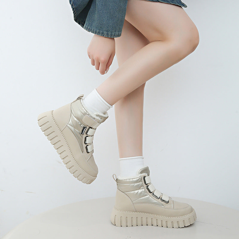 Damen modische High-Top Sneakers mit isolierendem Innenfutter und praktischen Klettverschlüssen R&B