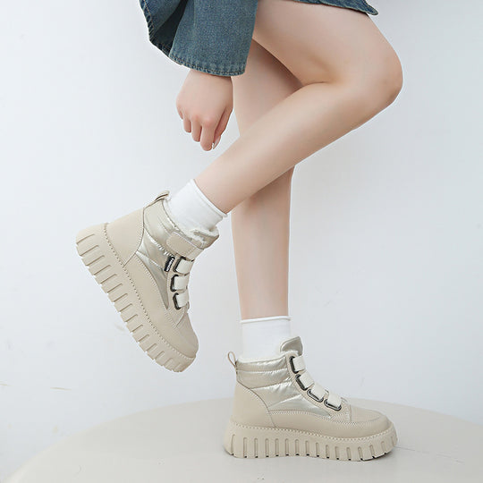 Damen modische High-Top Sneakers mit isolierendem Innenfutter und praktischen Klettverschlüssen R&B