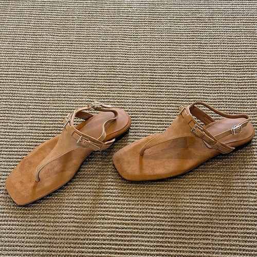 Damen Zehentrenner Sandalen mit komfortablem Fußbett und verstellbarem Riemchen R&B