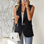 Damen ärmelloses Blazer-Oberteil mit taillierter Silhouette R&B