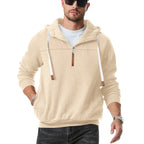 Herren modischer Kapuzenpullover mit Reißverschluss und dekorativen Details R&B