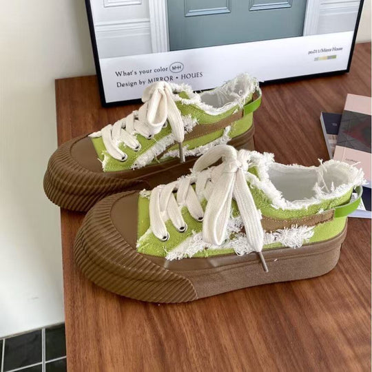 Damen Chunky Sneakers mit individuellen Fransen-Details und dämpfender Sohle R&B
