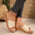 Damen Wedge-Pantoletten mit elegantem Kreuzriemen-Design und ergonomischer Fußbettung R&B