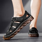 Damen Bequeme Lederfreizeitschuhe mit verstellbarem Klettverschluss R&B