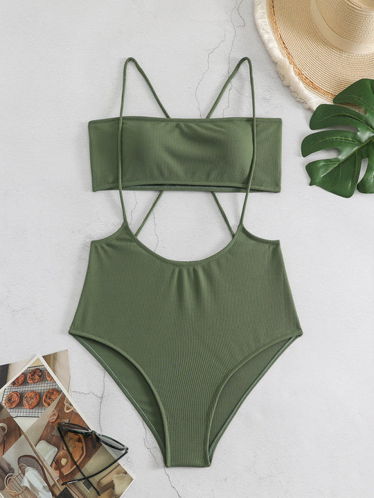 Damen Sportlicher Hochgeschnittener Bikini R&B