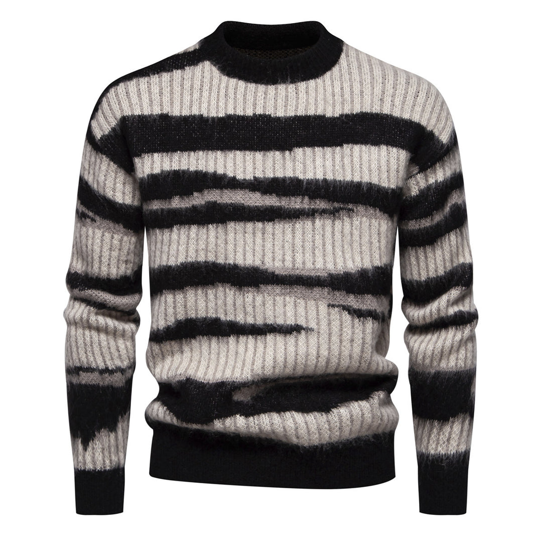 Herren modischer Strickpullover mit einzigartigem Streifenmuster R&B