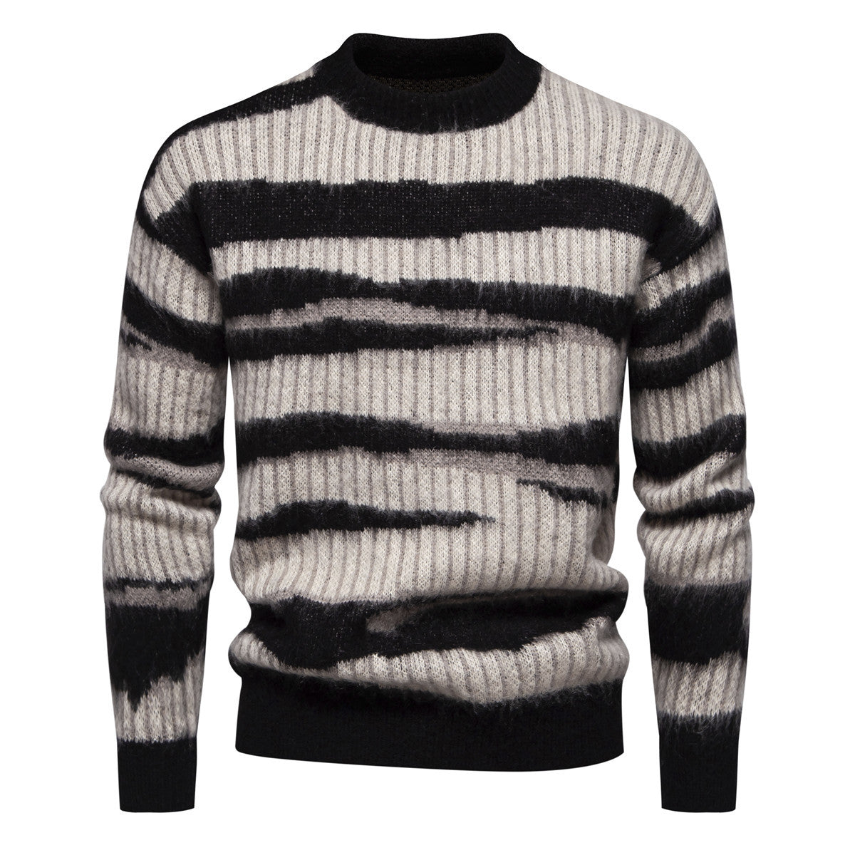 Herren modischer Strickpullover mit einzigartigem Streifenmuster