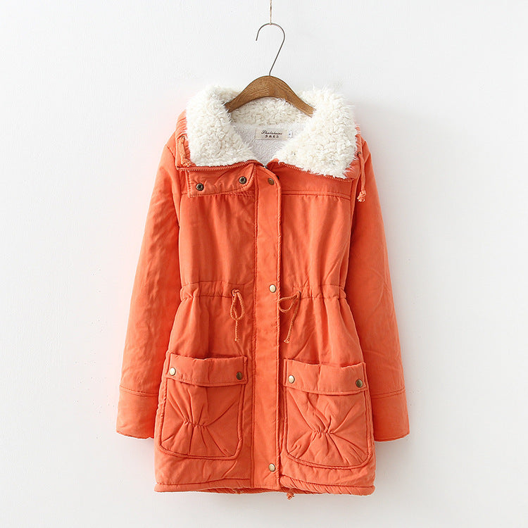 Damen gerade geschnittene Winterjacke mit kunstfellbesetztem Kragen und praktischen Taschen R&B
