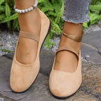 Damen Ballerinas mit verstellbarem Riemen und komfortablem Fußbett R&B