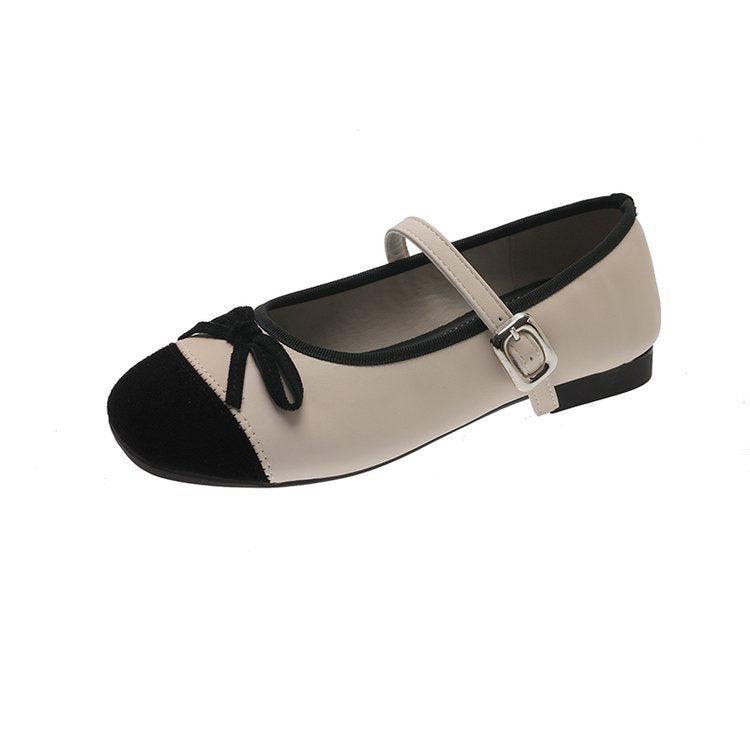 Damen Ballerinas mit elegante Schnalle und dekorativer Schleifenverzierung R&B