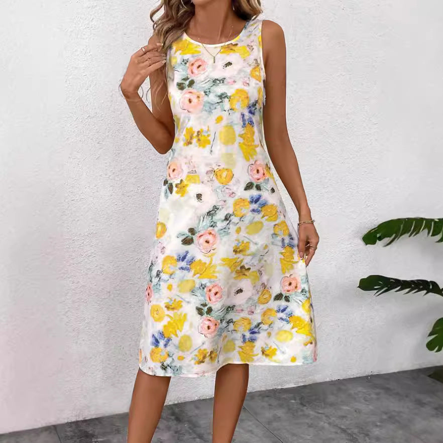 Damen Blumendesign Sommerkleid R&B
