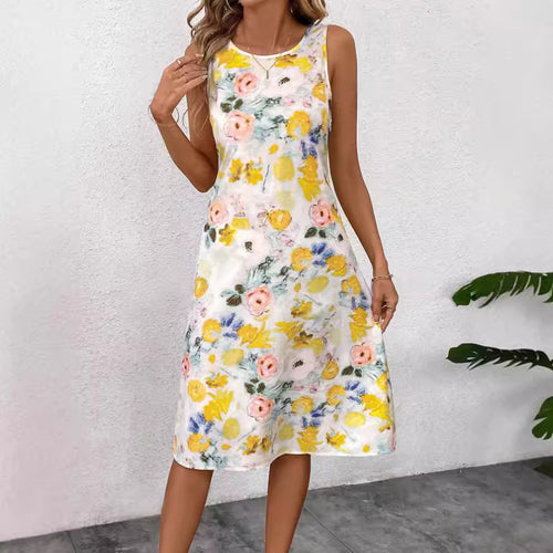 Damen Blumendesign Sommerkleid R&B