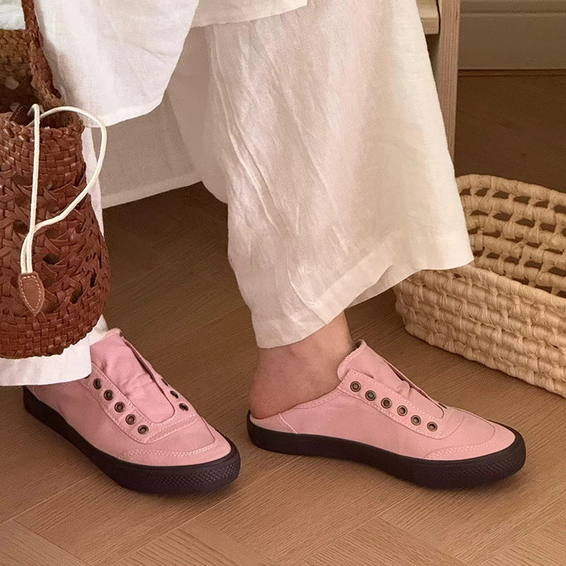 Damen Bequeme Slip-On Sneakers aus weichem Textil R&B
