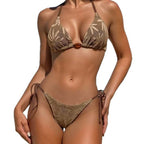 Damen Triangel-Bikini Set mit dekorativem Detail R&B